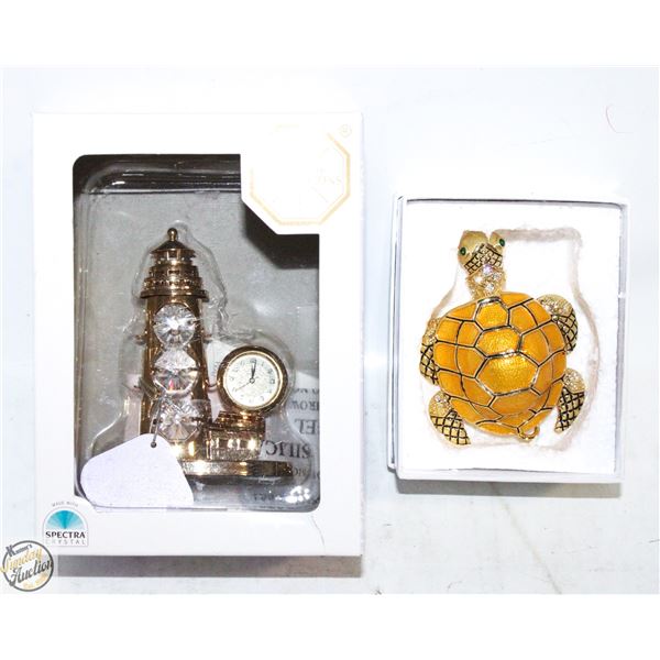 2 NEW DESK COLLECTABLES 1 W/SWAROVSKI