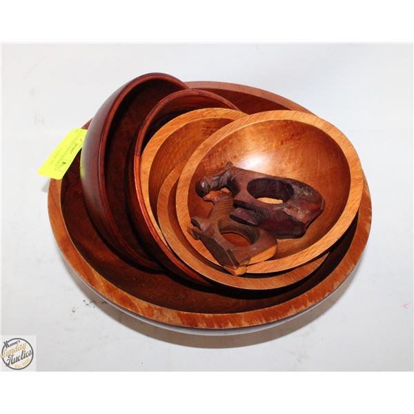 LESCO CANADA ROUND WOODEN BOWL