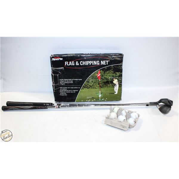 PRIDE SPORTS FLAG+CHIPPING NET,2 LEFT+RIGHT WEDGES