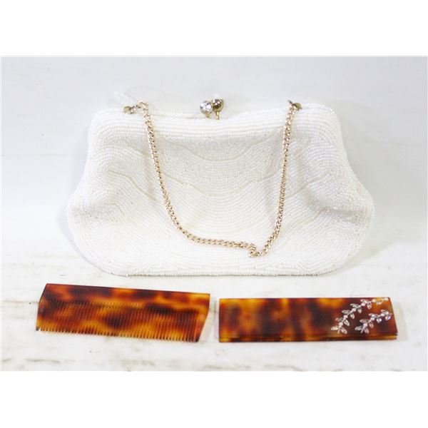 GENUINE BIRKS BEADED HANDBAG + TORTI