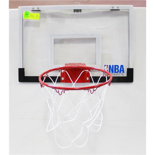 DOOR HANGING NBA BASKETBALL HOOP 12" X 18" HOOP-9"