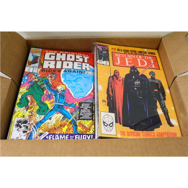 APPROX 150 ASSORTED OLD COMICS, ONE BOX COMIC LOT