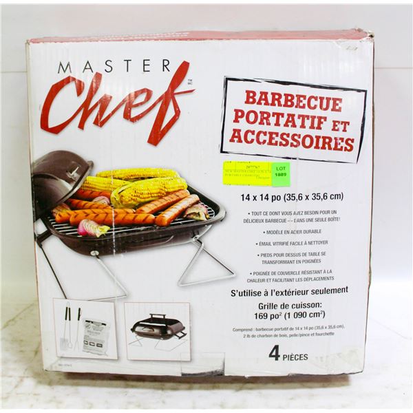 NEW MASTER CHEF 14 IN X 14 IN PORTABLE CHARCOAL
