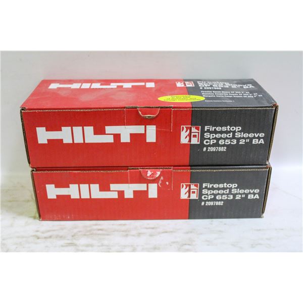 2 x HILTI FIRESTOP SPEED SLEEVE CP 653 2" BA # 20