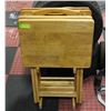 Image 1 : WOODEN TV TRAY SET OF 4 ON RACK