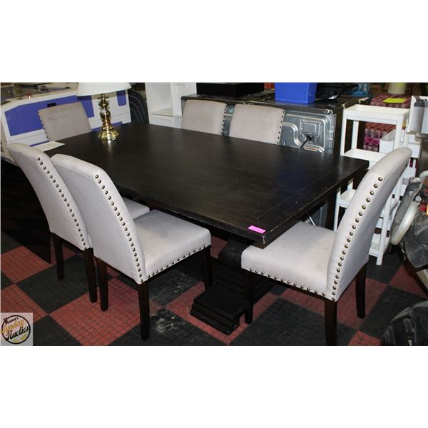 GARCIA 7PC DINING TABLE SET+STUDDED ACCENTED