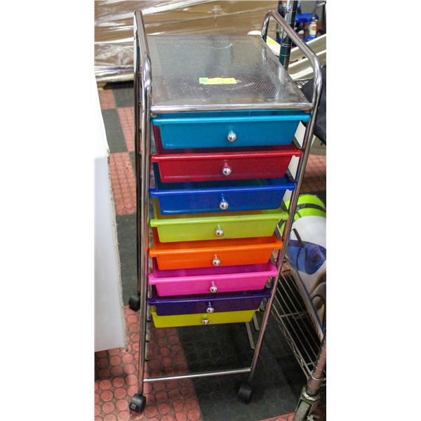8 DRAWER STORAGE ORGANIZER ON WHEELS