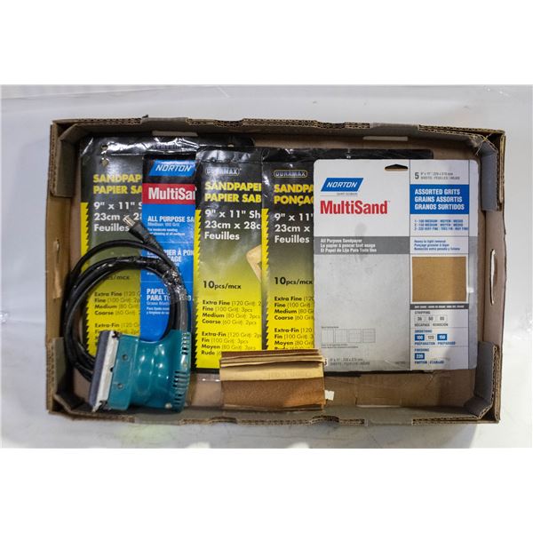 MAKITA PALM SANDER(REPAIRED) + 5PKS OF SAND PAPER