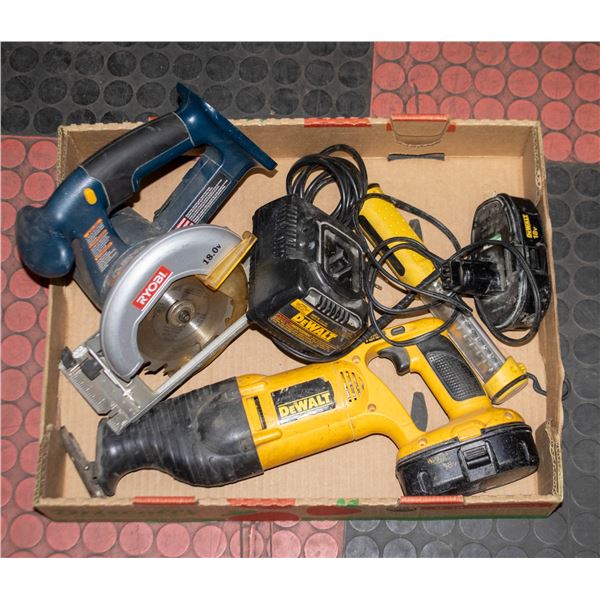 DEWALT SAWZALL 2 BATT CHARGER RYOBI SAW 18V