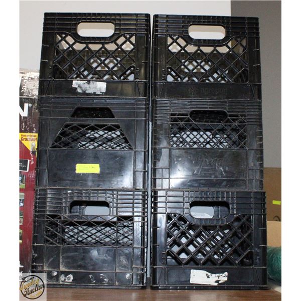 LOT OF 6 MILK CRATES