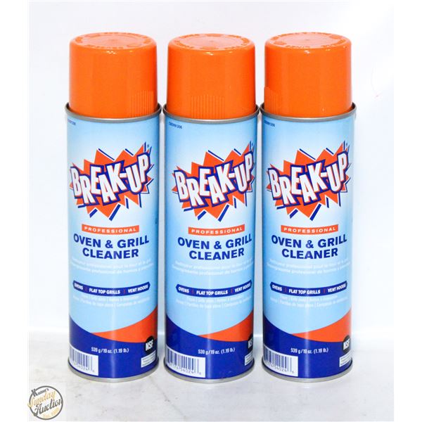 "BREAK UP" OVEN & GRILL CLEANER - 3 CANS