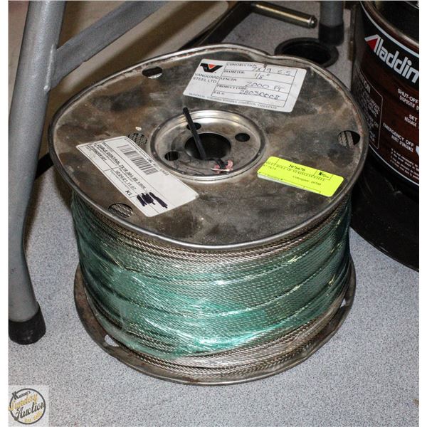 2000 FT ROLL OF STAINLESS STEEL 1/8? 7X19