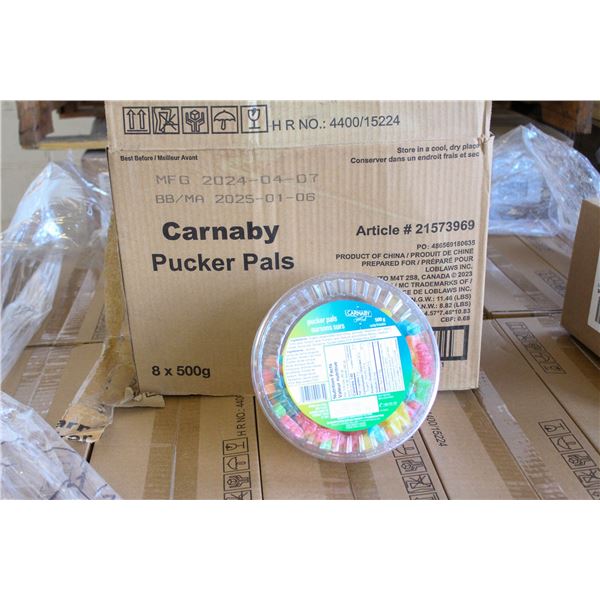 CASE OF 8 TUBS CARNEY SWEET PUCKERS PAL