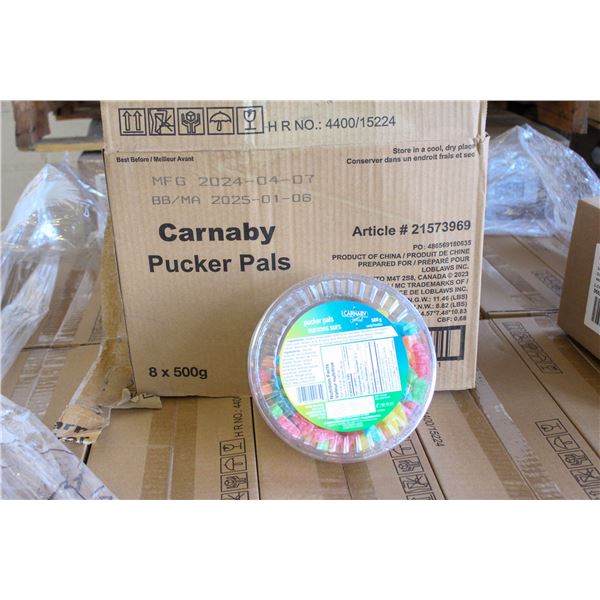 CASE OF 8 TUBS CARNEY SWEET PUCKERS PAL