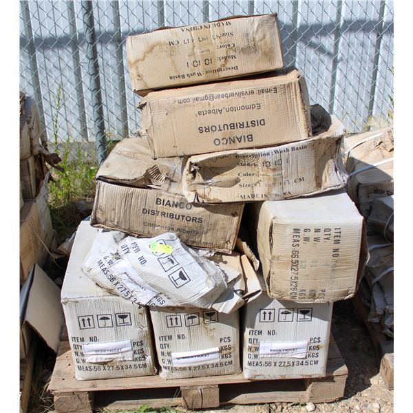 PALLET OF PEDESTAL AND UNDERMOUNT SINKS