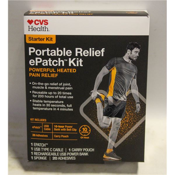 BRAND NEW CVS HEALTH PORTABLE RELIEF EPATCH KIT