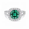 Image 1 : BARANOF JEWELERS: Spectacular Natural Zambian Emerald and Diamond Ring Set in 14K White Gold