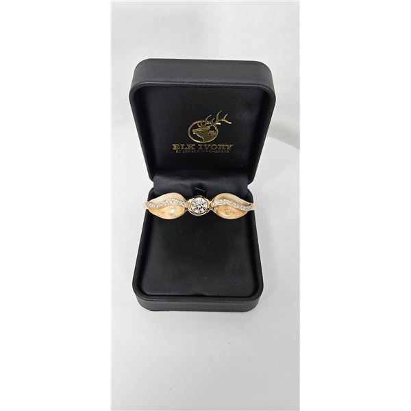 JENSEN RINGMAKERS: Custom 1 of 1 Elk Ivory Bracelet in 14K Yellow Gold