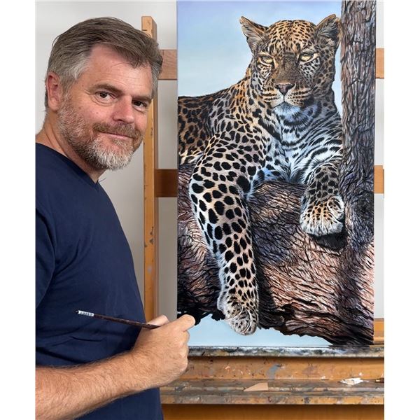 STEPHAN ALSAC ART: "Motswiri" - Original Leopard Painting