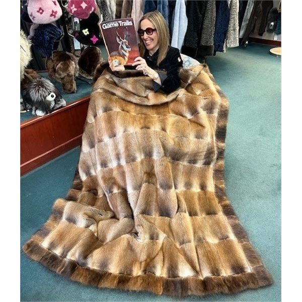 DAVID GREEN MASTER FURRIER: Stunning Natural Muskrat Blanket