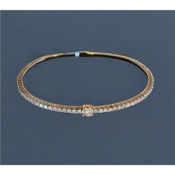 ELIZABETH GOLD LADY: Gorgeous Ladies Diamond Bangle Bracelet Set in 14K Yellow Gold