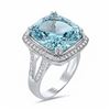 Image 1 : BARANOF JEWELERS: Exquisite Natural Aquamarine and Diamond Ring Set in 14K White Gold