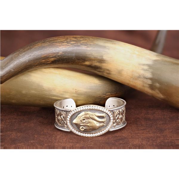 CLINT ORMS: Beautiful Diamond & Sterling Silver Rhino Bracelet