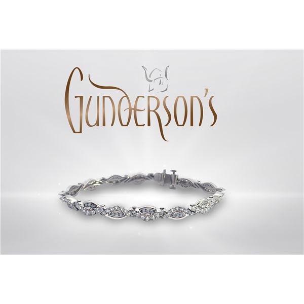 GUNDERSONS: Breathtaking Platinum Diamond Weave Bracelet