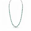 Image 1 : BARANOF JEWELERS: Stunning Natural Emerald and Diamond Necklace Set in 18K White Gold