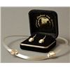 Image 1 : AFRICAN ELEPHANT-SAFARI JEWELRY: Two-Tone Necklace with Dangle Earrings