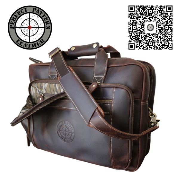 PERFECT PATTERN SPORTSCOATS: "Greenhead" Bottomland Full-Grain Buffalo Leather Briefcase