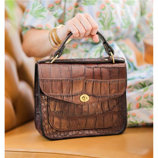 SOUTHLIFE LEATHER: Genuine Alligator Whitney Handbag