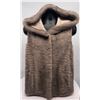 Image 1 : HOLLOWAY FURS: Ladies Knit Hooded Vest with Mink Stripes