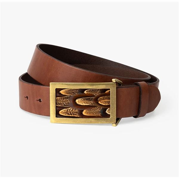 BRACKISH: Leather Cypress Shadow Feather Belt
