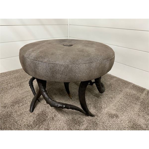 TERRY WILSON: Javelina Ottoman with African Horn Base
