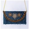 Image 1 : YVONNE MILLER: Super Star Fringe Denim Crossbody Bag