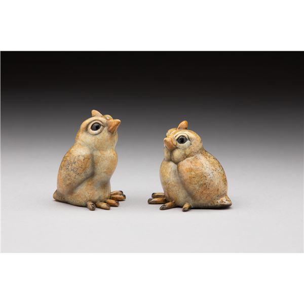 JOSHUA TOBEY: "Rambler" and "Gambler" - Bronze Quail Chick Artwork