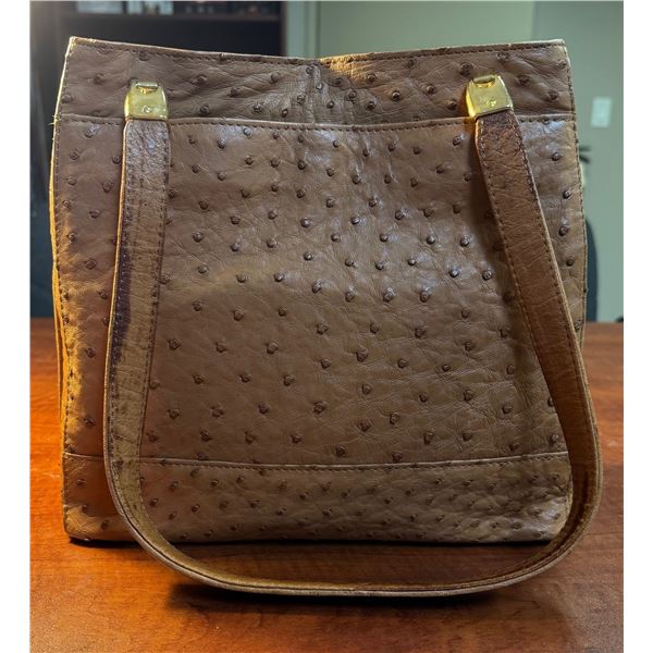 BOB EVANS: Vintage Ostrich Skin Handbag by Sabatini
