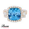 Image 1 : NATURAL BLUE ZIRCON AND DIAMOND RING