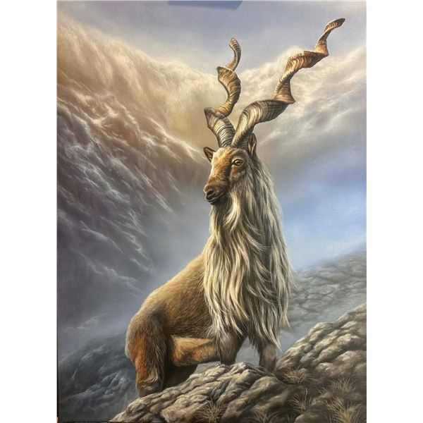 “MARKHOR MAJESTY” – ORIGINAL ACRYLIC PAINTING ON CANVAS 22”X30"