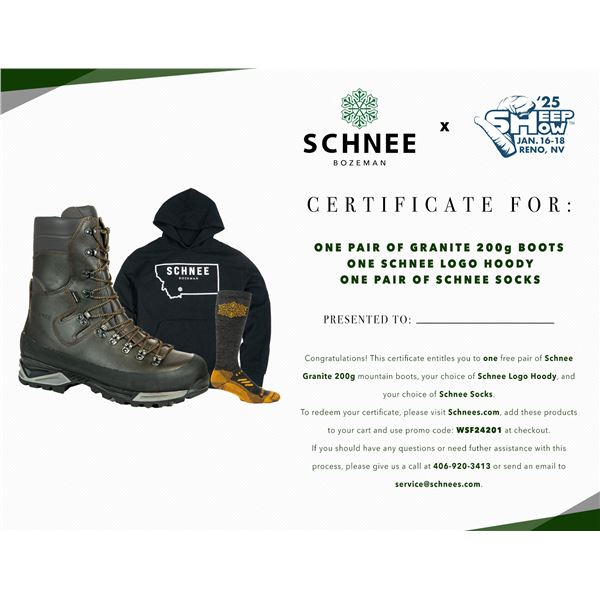 Schnee's Granite 200g with Schnee's Logo Hoody and Sock