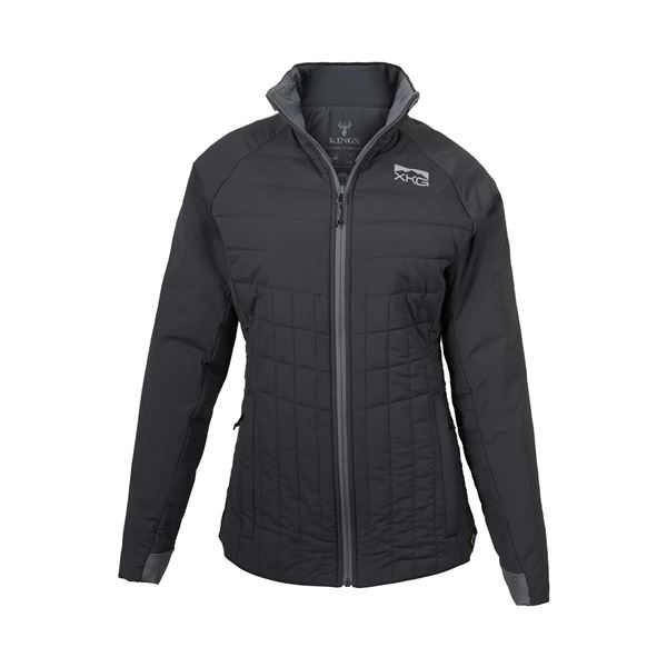 King's Camo Womens XKG Down Transition Jacket(L,Charcoal, 800 fill) and Pant(Charcoal, M).