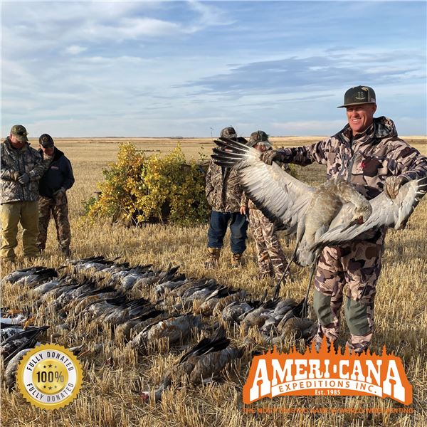 3 - DAY WATERFOWL & SAND HILL CRANE HUNT IN ALBERTA CANADA FOR 1 HUNTER