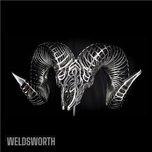 HANDCRAFTED METAL BIGHORN SHEEP SCULPTURE