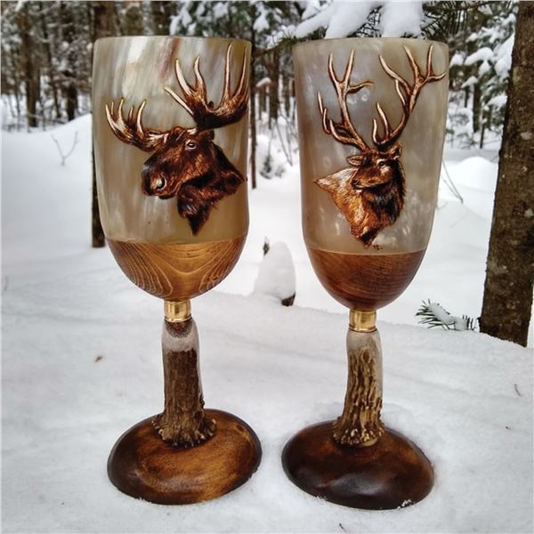 TWO HORN GOBLETS - ORIGINAL ART