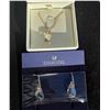 Swarovski Energic Pendant and Earrings -Brown, Gold-tone plated
