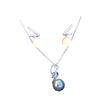 Swarovski Gabriella Drop Earrings and Pendant - White, Rhodium plated