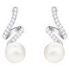 Image 3 : Swarovski Gabriella Drop Earrings and Pendant - White, Rhodium plated