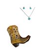 Montana Silversmiths - Women's Untamable Heart Of Stone Earrings and Necklace + a Collectible Cowboy