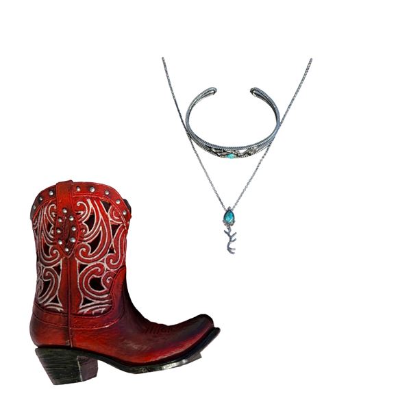 Montana Silversmiths - Women's Highland Beauty Turquoise Jewelry Set, Earrings, Necklace and Bracele